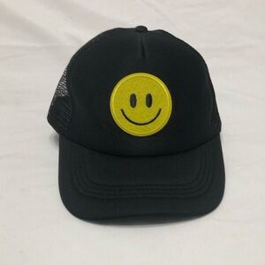 Black Cap with Yellow Smiley Face